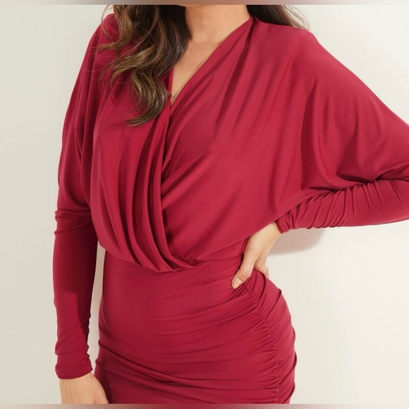 Guess by Marciano Burgundy Long Sleeve Dress - Picture 3 of 8
